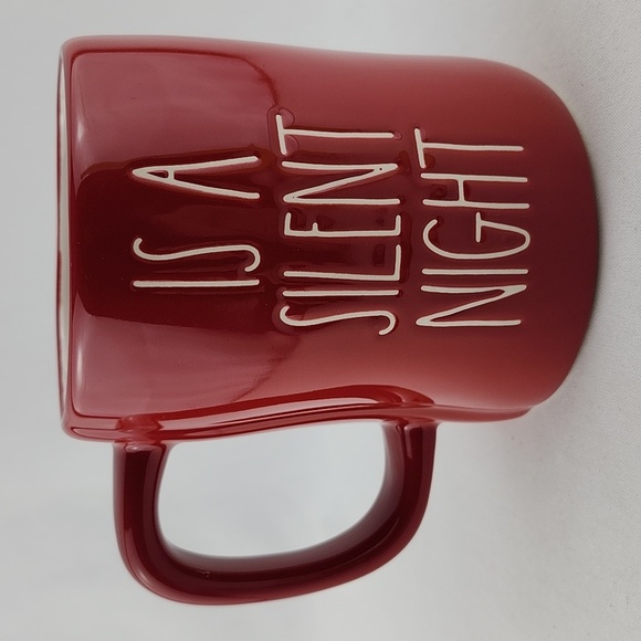 Rae Dunn Double Sided Mug Red ALL MAMA WANTS IS A SILENT NIGHT White Lrg Letters - Picture 5 of 11